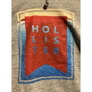 Hollister Hoodie Men/women Unisex L Gray Heather Bold Surf Graphic Surf Cali